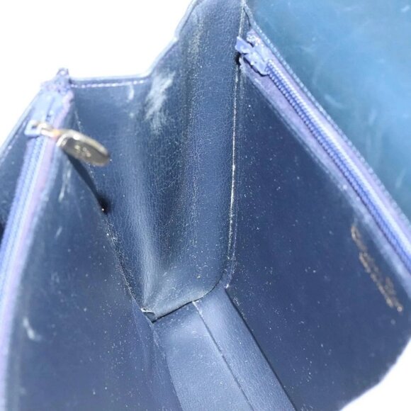 Christian Dior Hand Bag Leather Navy Gold Auth bs22492 - Picture 12 of 16